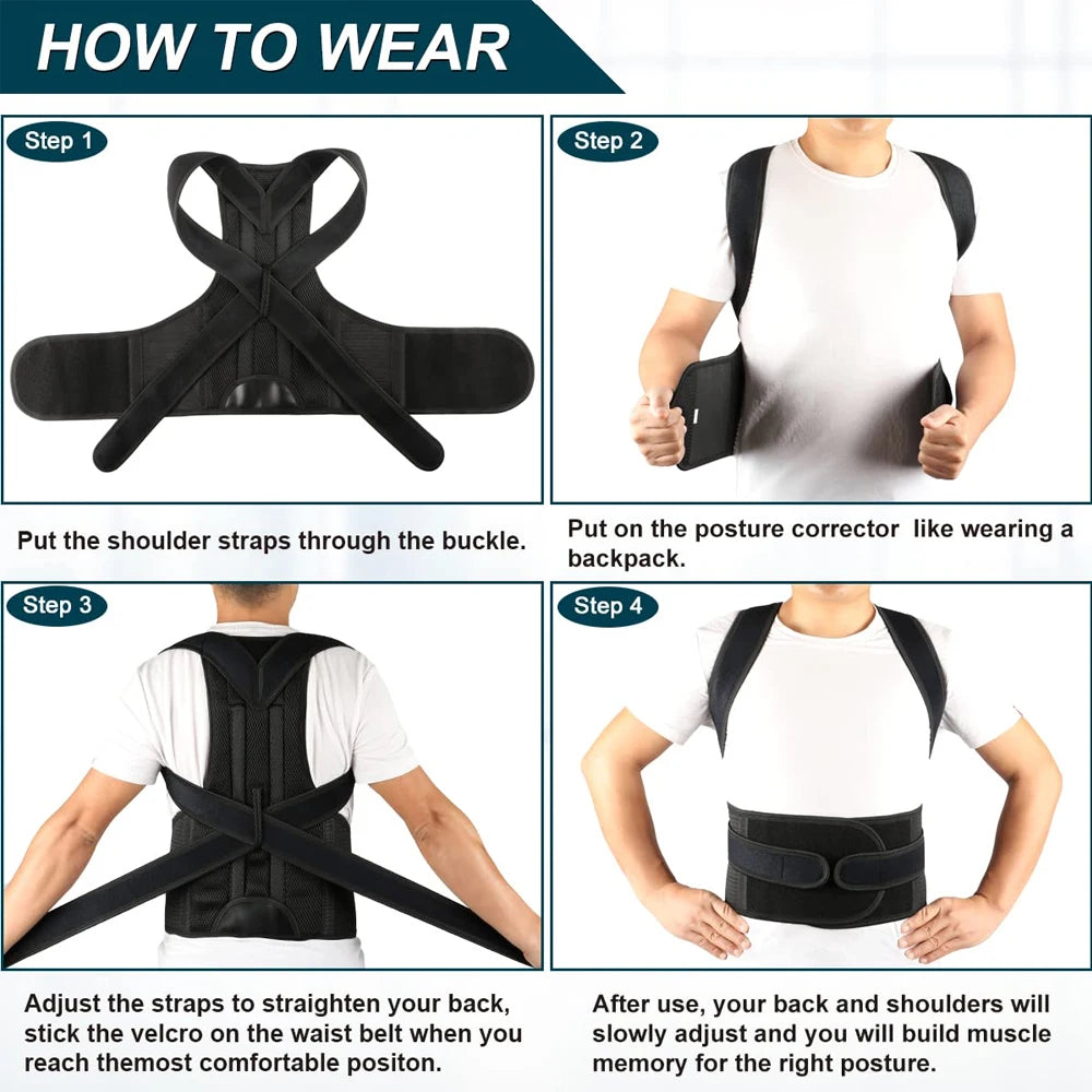 Back Brace Posture Corrector for Women & Men,